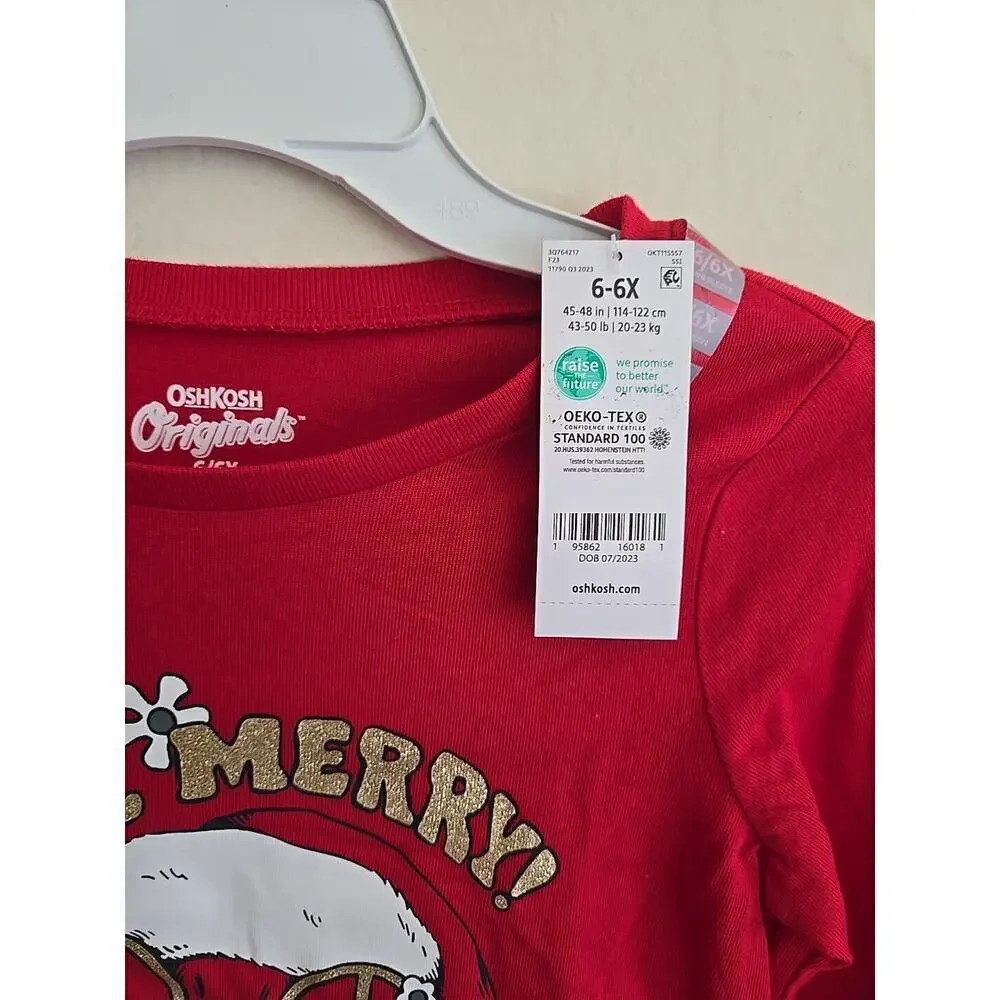 Osh Kosh Boys Size 6 - 6X Red Santa 